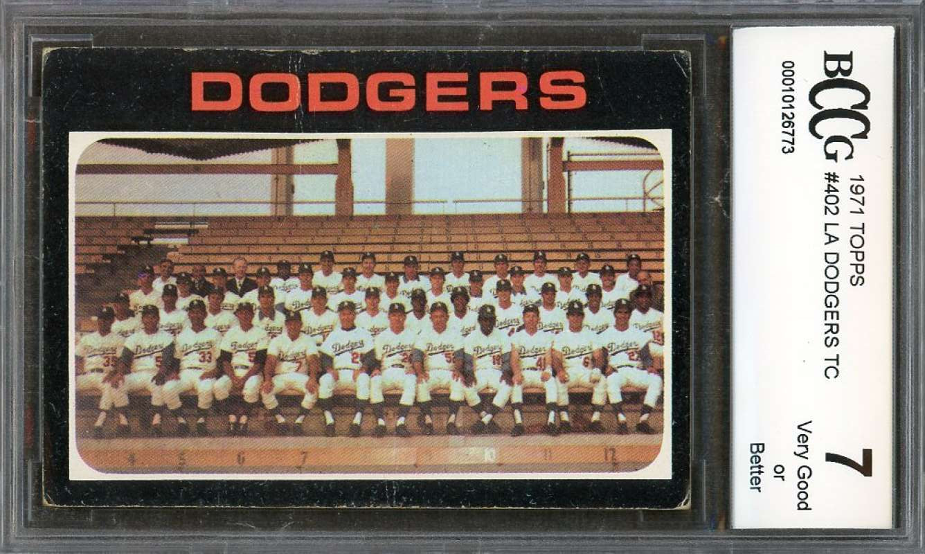 Los Angeles Dodgers Tc Team Card 1971 Topps #402 BGS BCCG 7 Image 1