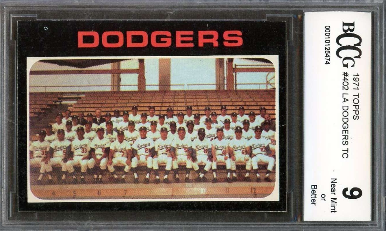 Los Angeles Dodgers Tc Team Card 1971 Topps #402 BGS BCCG 9 Image 1