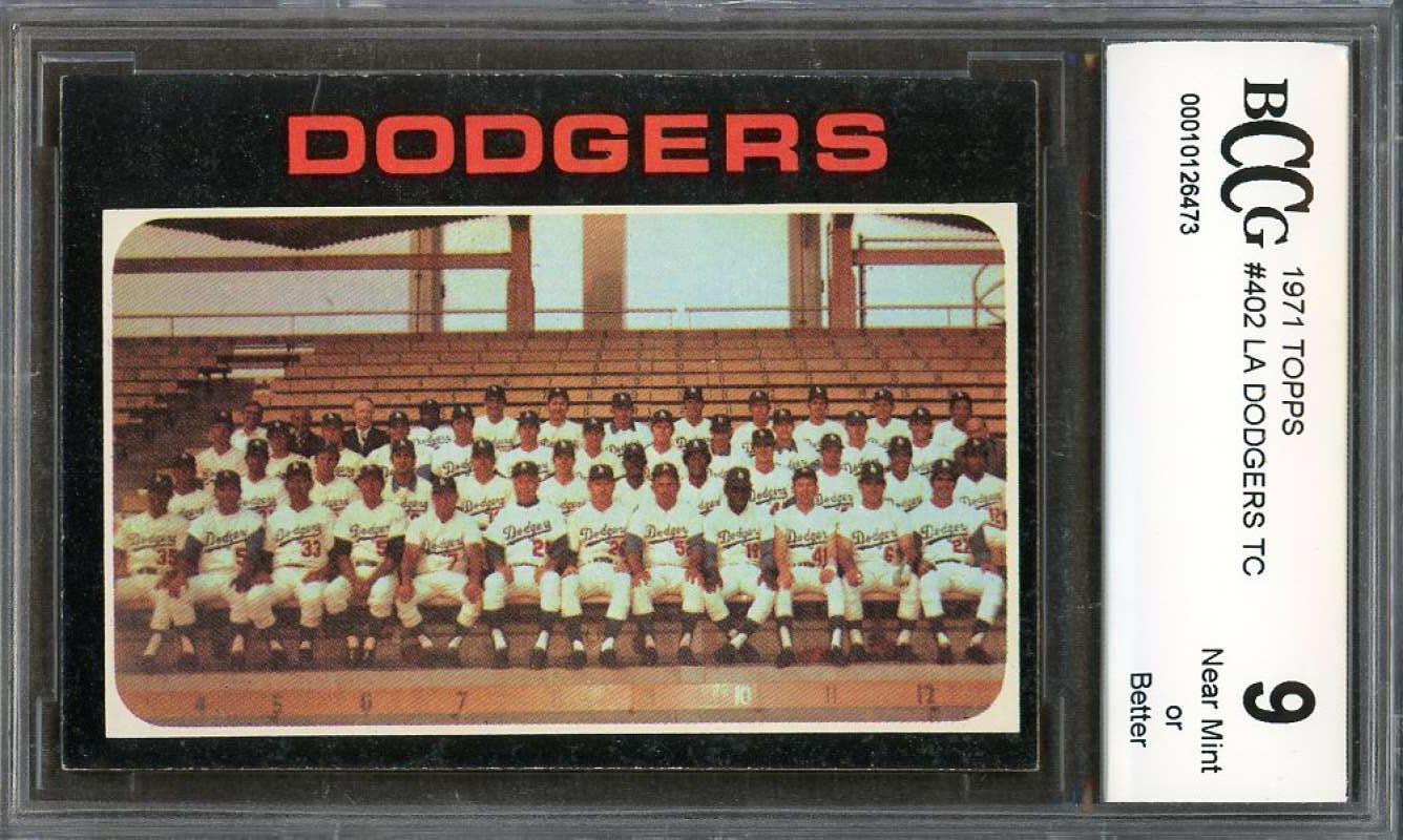 Los Angeles Dodgers Tc Team Card 1971 Topps #402 BGS BCCG 9 Image 1