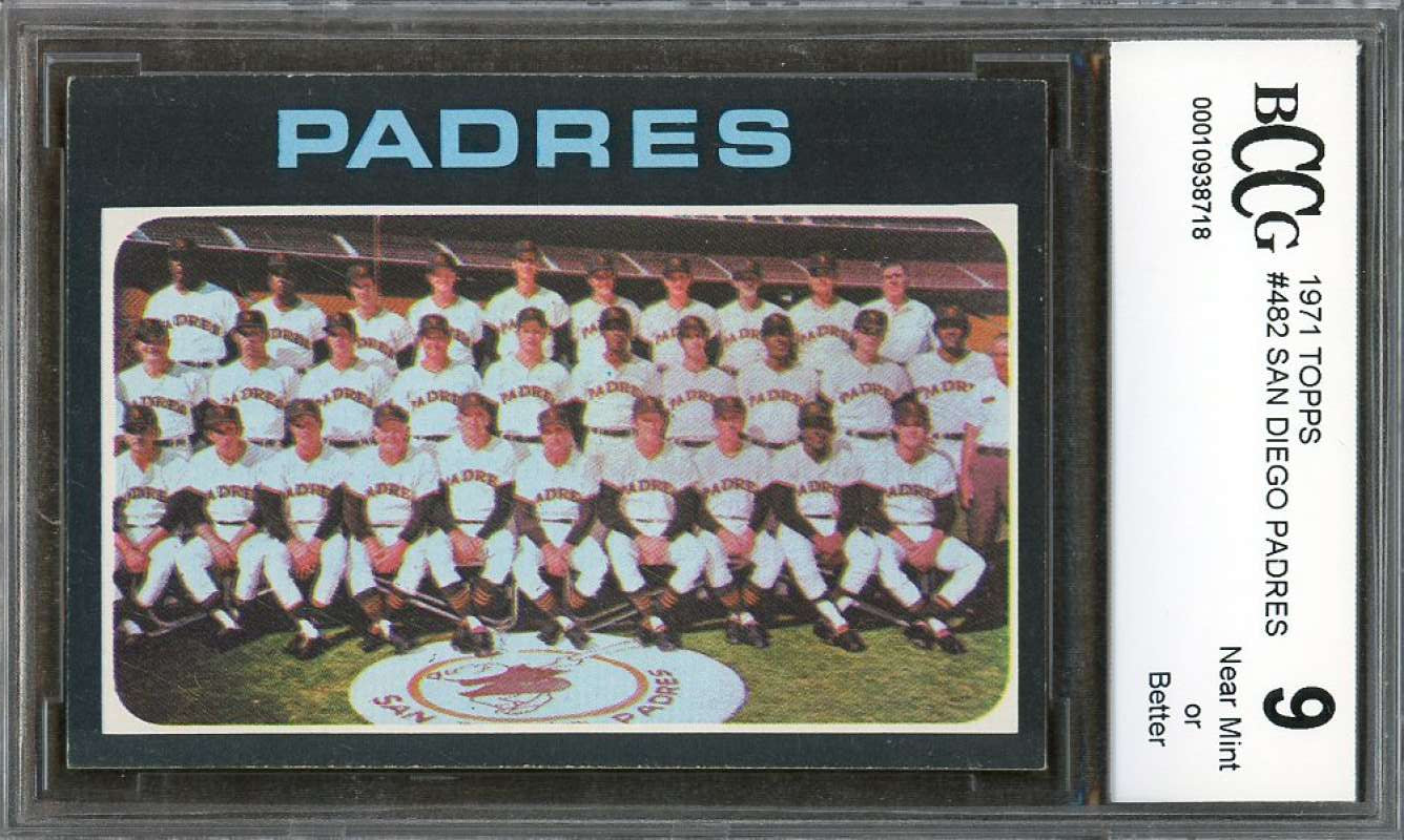 San Diego Padres Tc Team Card 1971 Topps #482 (Centered) BGS BCCG 9 Image 1