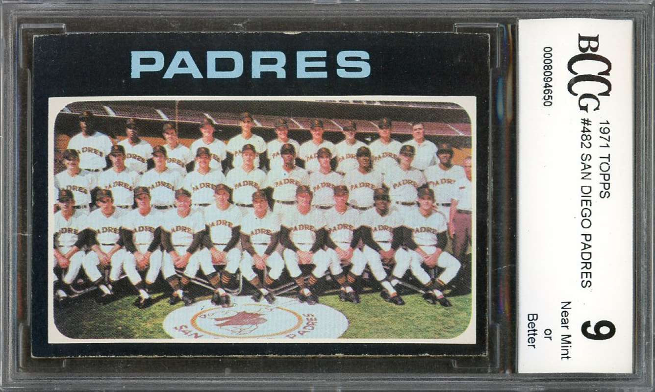 San Diego Padres Tc Team Card 1971 Topps #482 BGS BCCG 9 Image 1