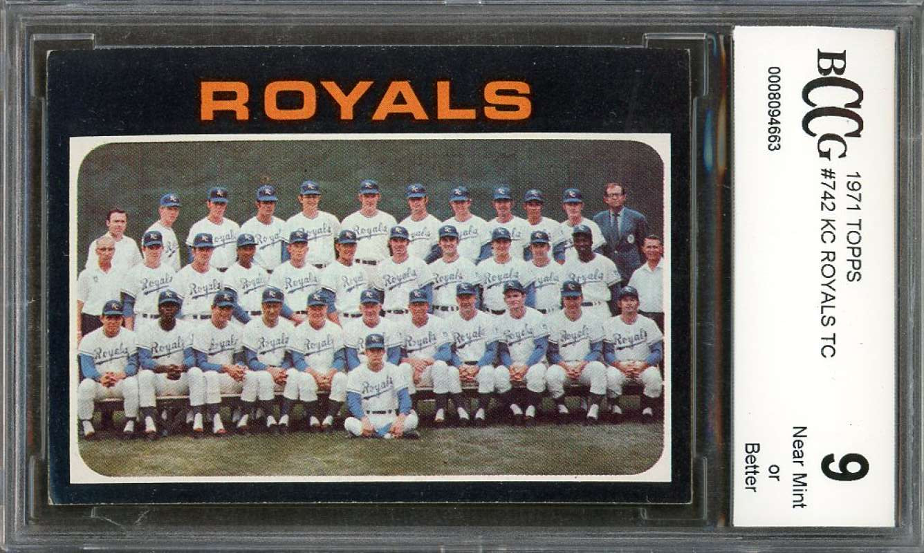 Kansas City Royals Tc Team Card 1971 Topps #742 BGS BCCG 9 Image 1