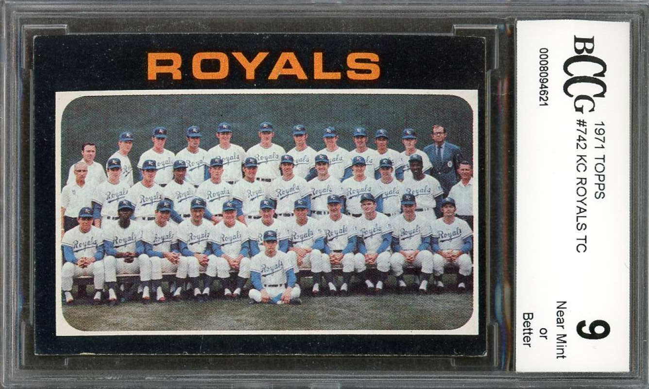 Kansas City Royals Tc Team Card 1971 Topps #742 BGS BCCG 9 Image 1