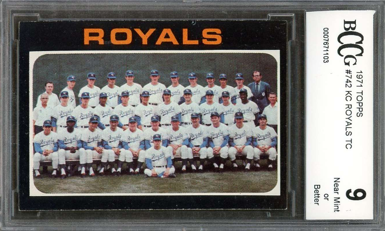 Kansas City Royals Tc Team Card 1971 Topps #742 BGS BCCG 9 Image 1