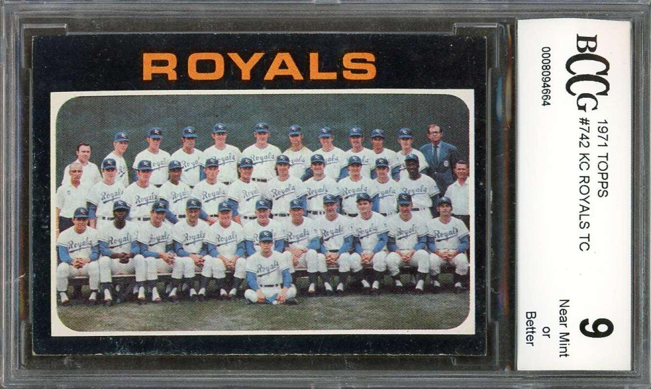 Kansas City Royals Tc Team Card 1971 Topps #742 BGS BCCG 9 Image 1