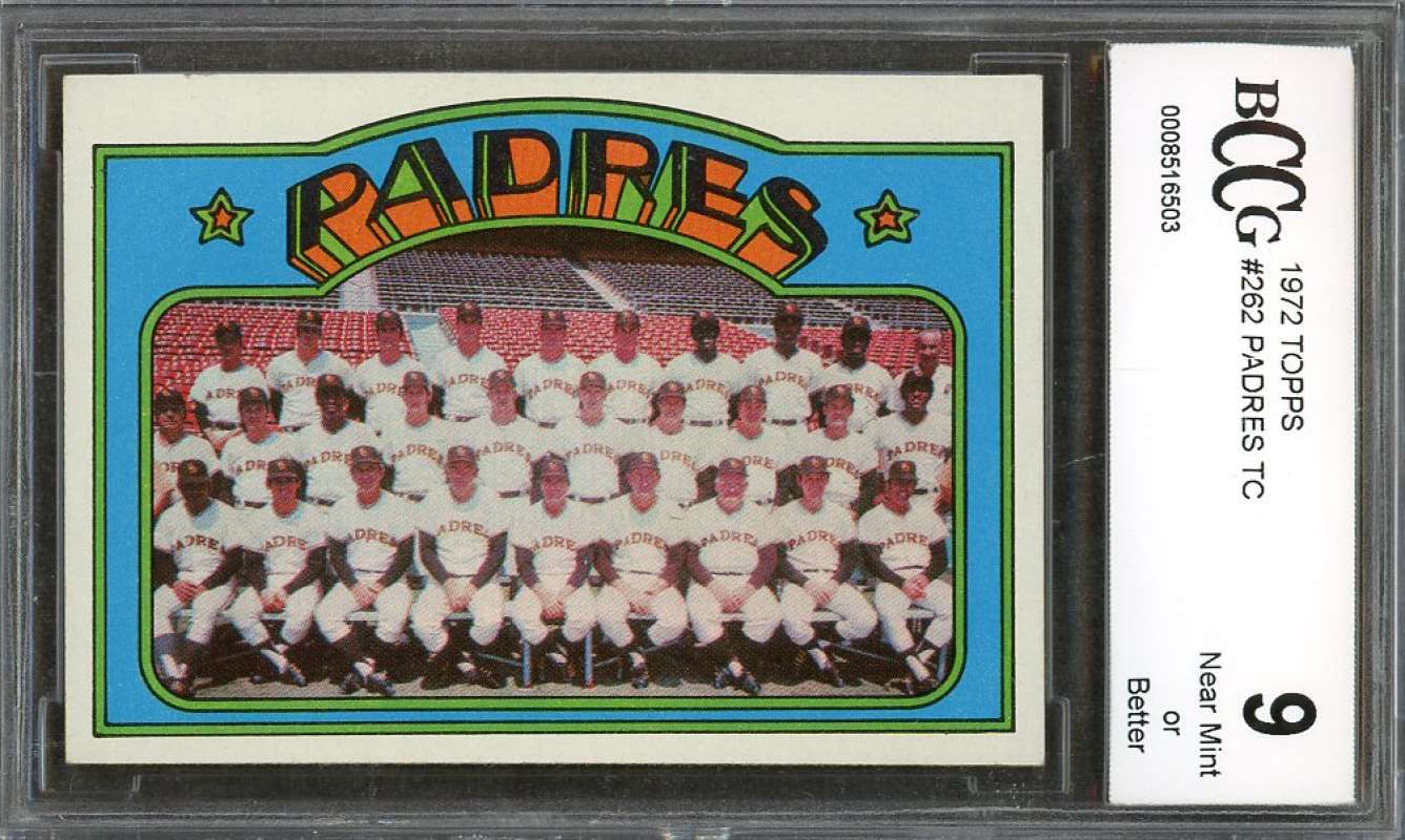 San Diego Padres Team Card 1972 Topps #262 BGS BCCG 9 Image 1