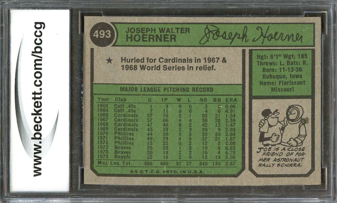 Joe Hoener Card 1974 Topps #493 Kansas City Royals BGS BCCG 10 Image 2