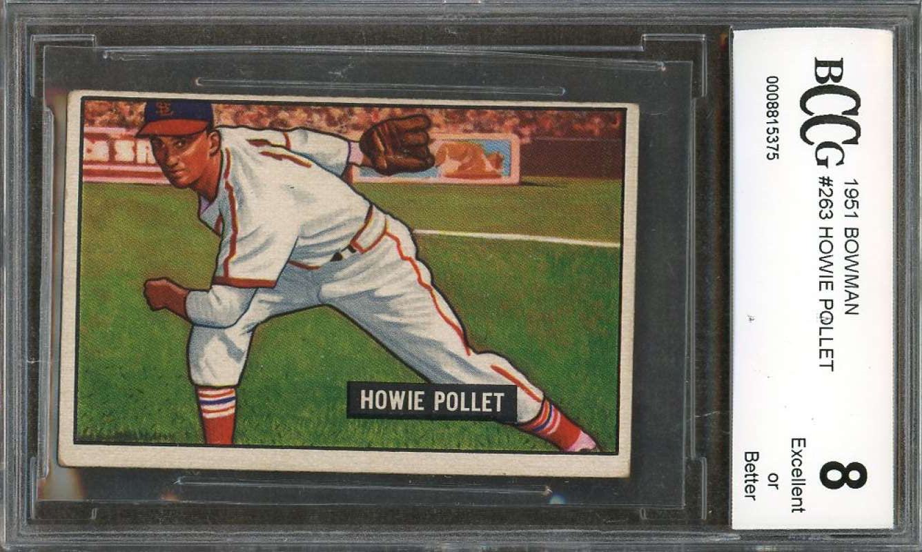 Howie Pollet Card 1951 Bowman #263 Pittsburgh Pirates (Ex Or Better) BGS BCCG 8 Image 1