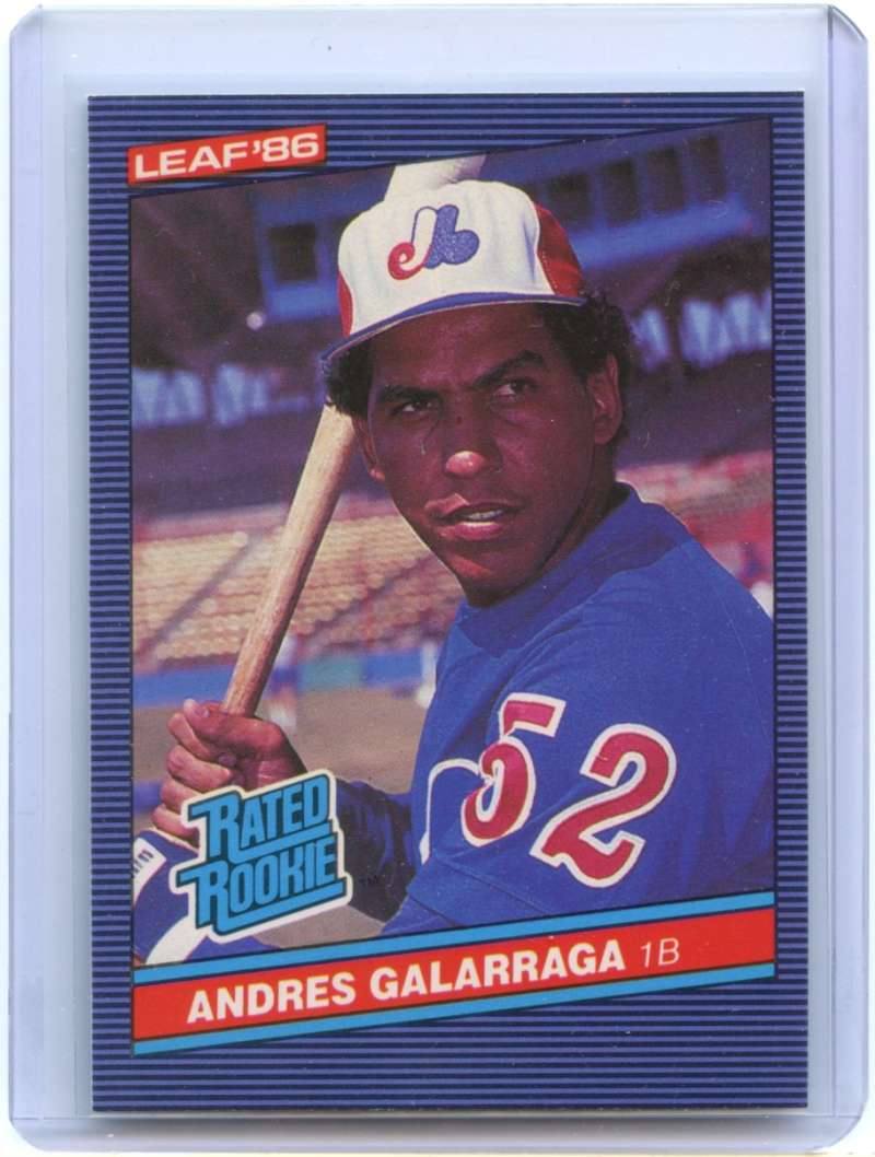 Andres Galarraga Rookie Card 1986 Leaf #27 Montreal Expos Image 1