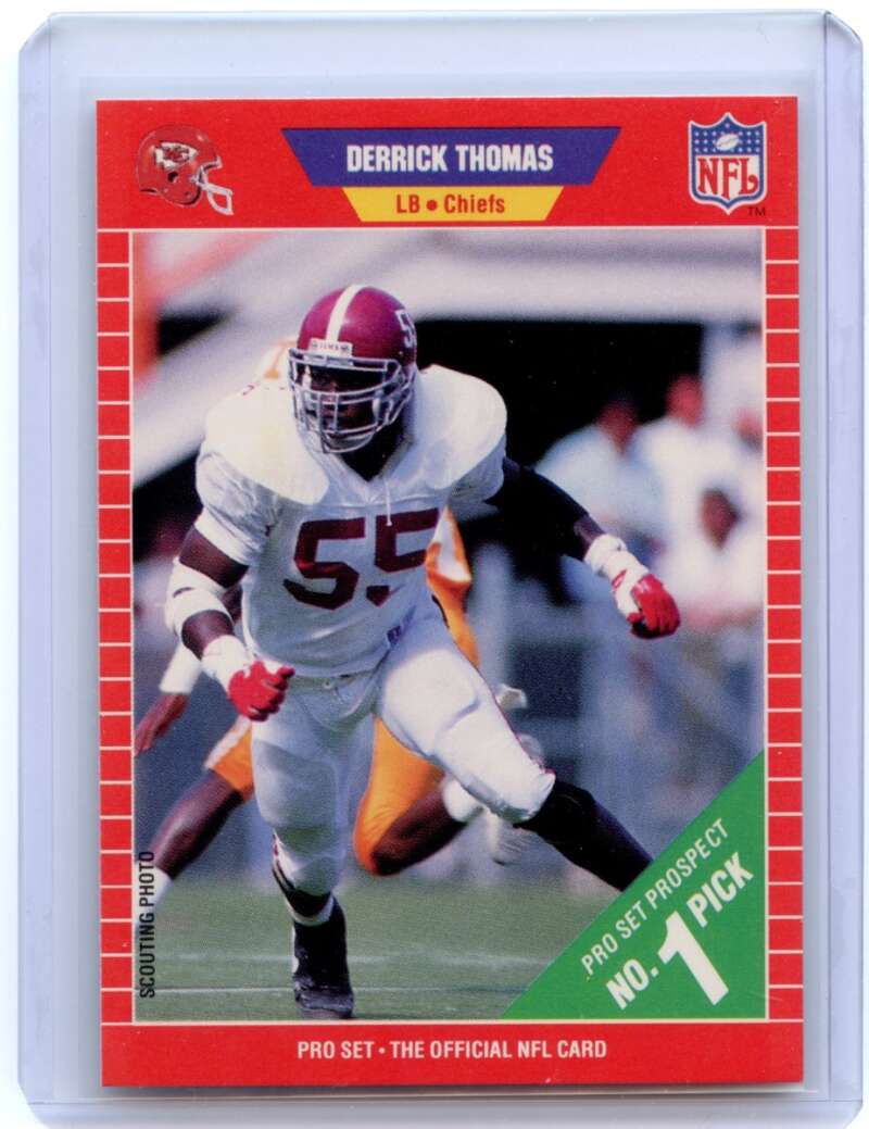 Derrick Thomas Rookie Card 1989 Pro Set #498 Kansas City Chiefs Image 1