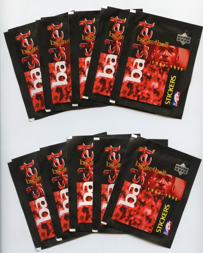 1997-98 Upper Deck Basketball Stickers Lot (10) Image 1