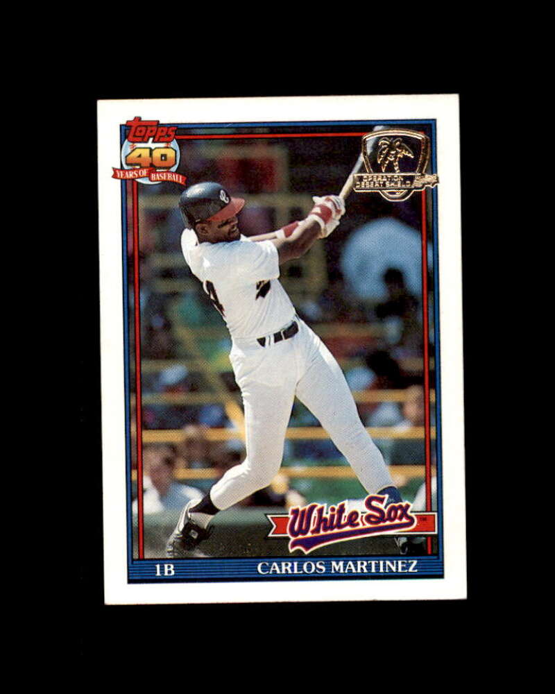 Carlos Martinez Card 1991 Topps Desert Shield #156 Chicago White Sox Image 1