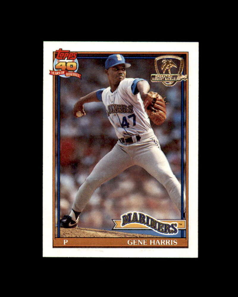 Gene Harris Card 1991 Topps Desert Shield #203 Seattle Mariners Image 1