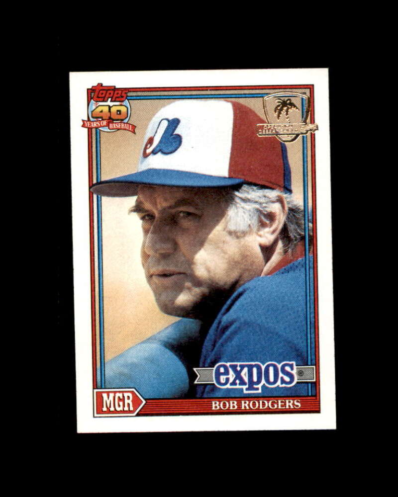 Bob Rodgers Card 1991 Topps Desert Shield #321 Montreal Expos Image 1