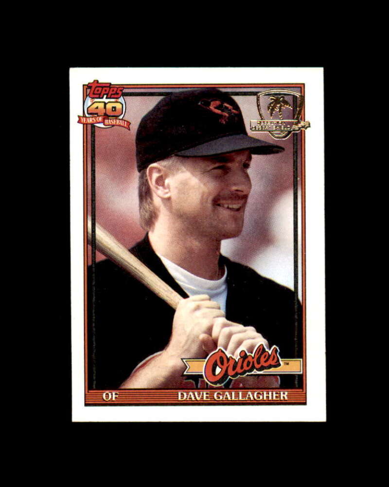 Dave Gallagher Card 1991 Topps Desert Shield #349 Baltimore Orioles Image 1