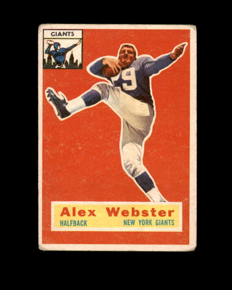 Alex Webster Rookie Card 1956 Topps #5 New York Giants Very Good Excellent  Image 1