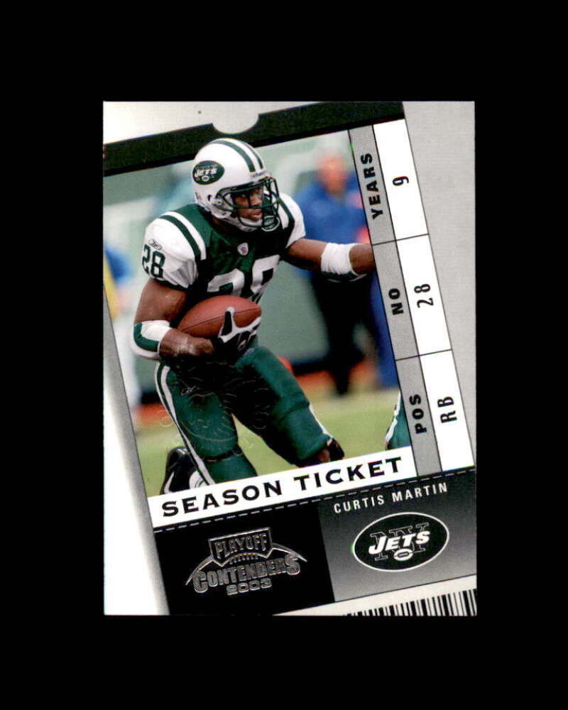 Curtis Martin Card 2003 Playoff Contenders Orange County #25 New York Jets 3/5 Image 1
