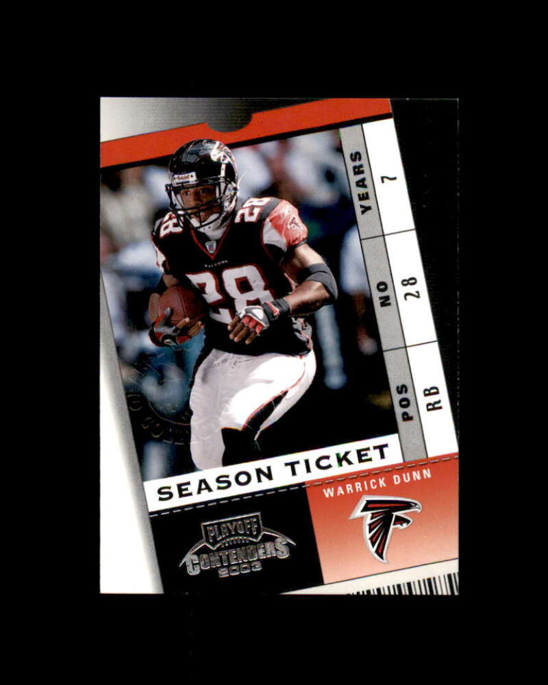 Warrick Dunn Card 2003 Playoff Contenders Orange County #78 Atlanta Falcons 2/5 Image 1