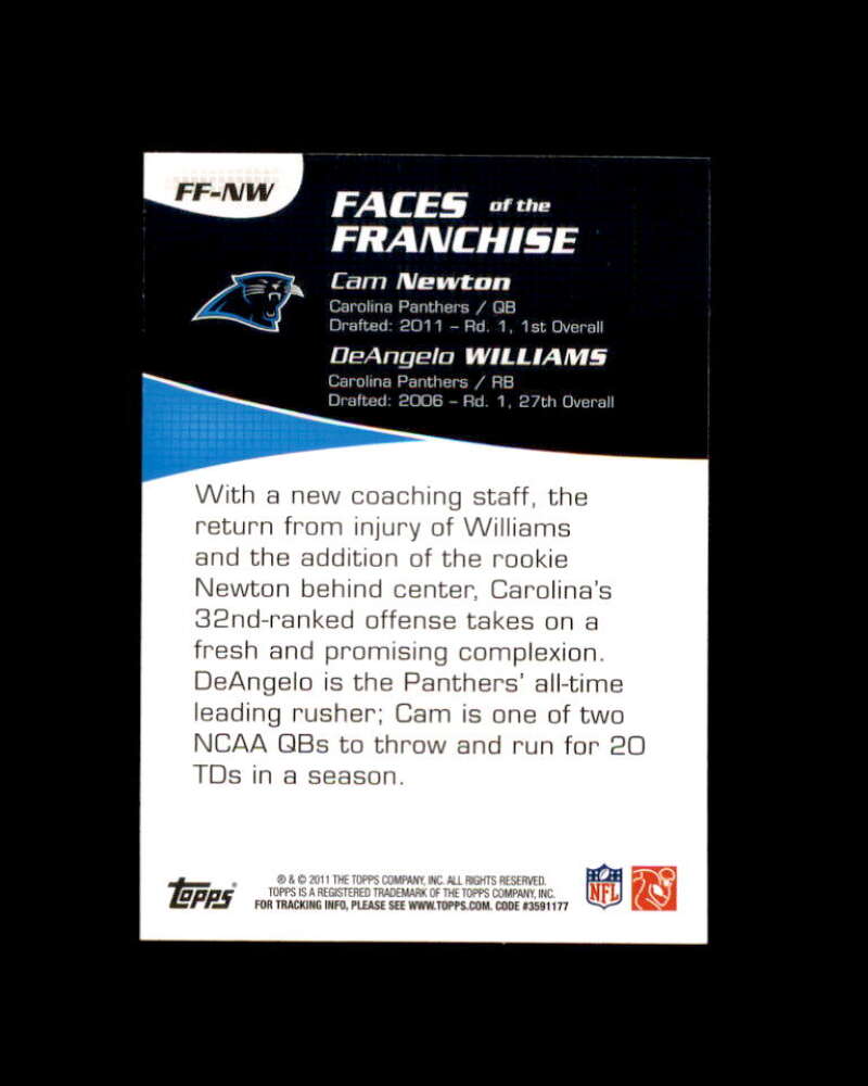 Cam Newton Rookie Card 2011 Topps Faces Of The Franchise #FF-NW Panthers Image 2