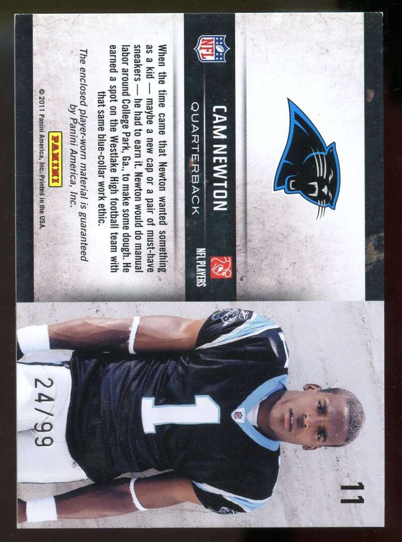 Cam Newton Rookie Card 2011 Limited Initial Steps Jerseys #11 Carolina Panthers Image 2