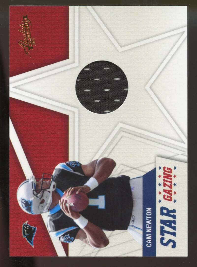 Cam Newton Rookie Card 2011 Abs Mem Star Gazing Materials #12 Panthers Image 1