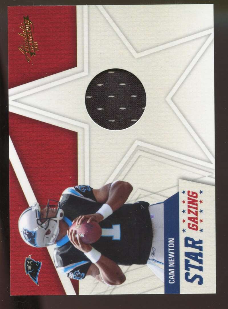 Cam Newton Rookie Card 2011 Abs Mem Star Gazing Materials #12 Panthers Image 1