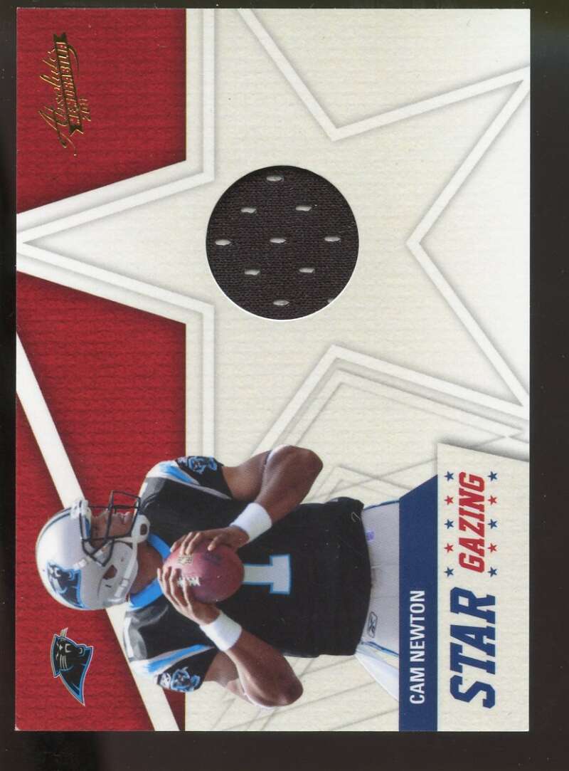 Cam Newton Rookie Card 2011 Abs Mem Star Gazing Materials #12 Panthers Image 1