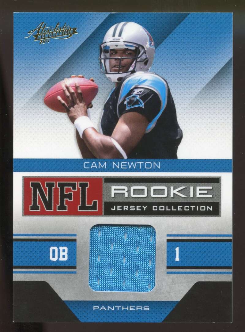 Cam Newton Rookie Card 2011 Abs. Memorabilia Rookie Jrsy Coll. #7 Panthers Image 1