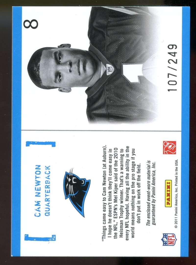 Cam Newton Rookie Card 2011 Stars Longevity Freshman Jrsy #8 Panthers Image 2