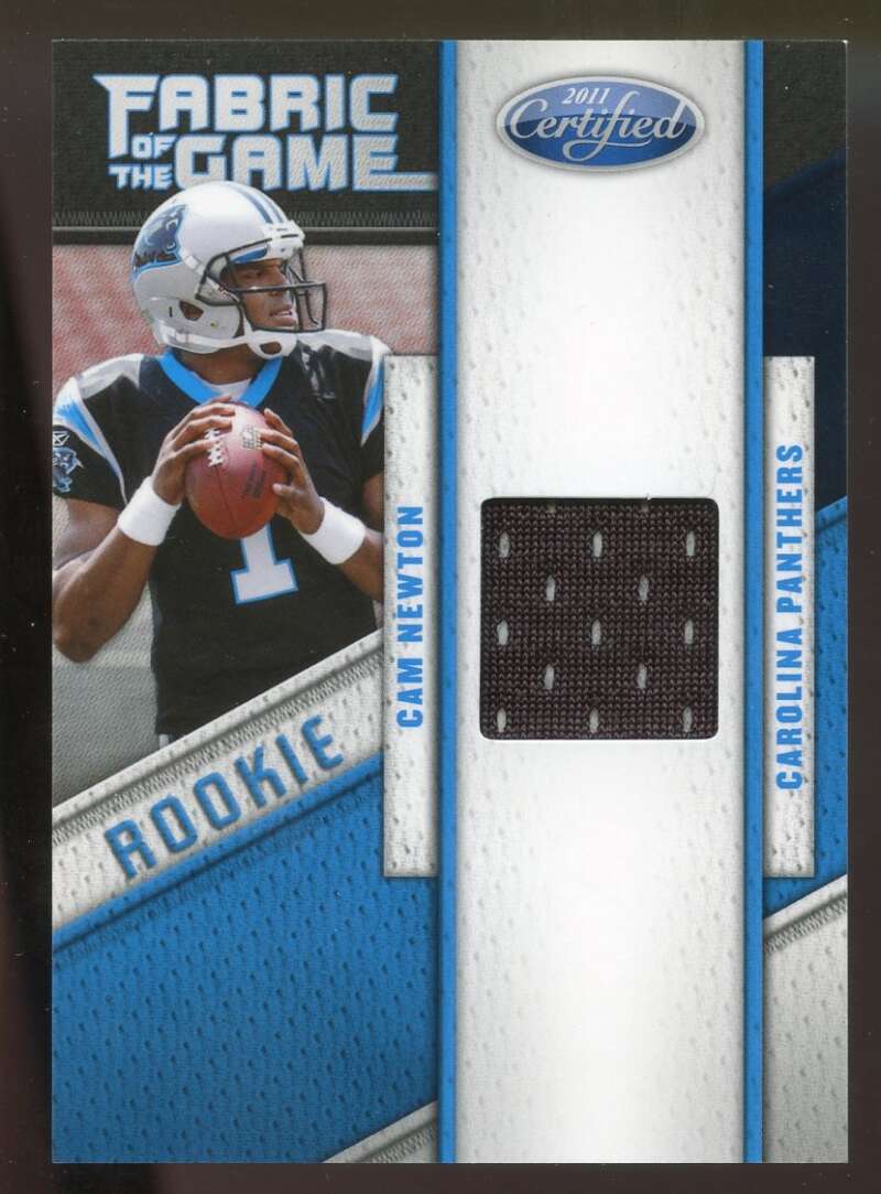 Cam Newton Rookie Card 2011 Certified Fabric of the Game #24 Panthers /250 Image 1