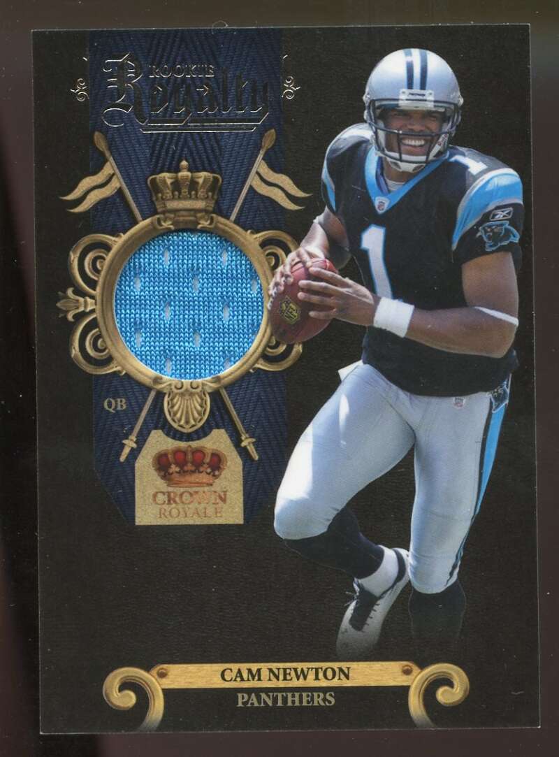 Cam Newton Rookie Card 2011 Crown Royale Rookie Royalty Materials #27 Panthers Image 1