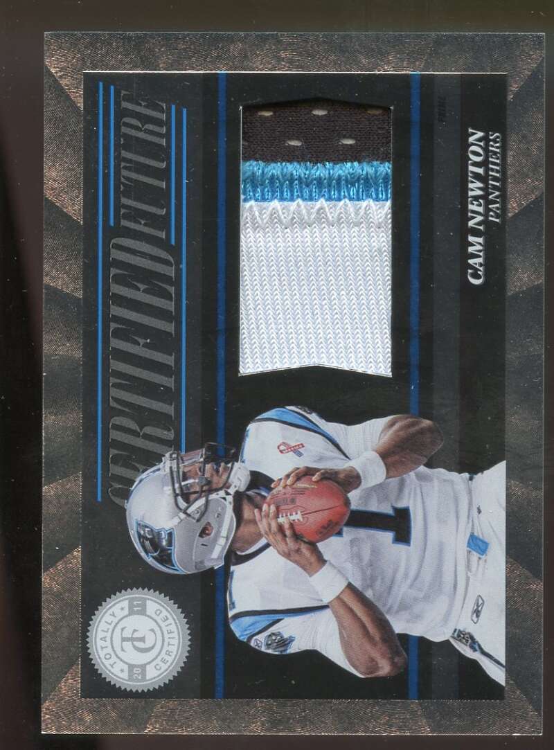 Cam Newton Rookie Card 2011 Totally Certified Future Mats Prime #33 Panthers Image 1