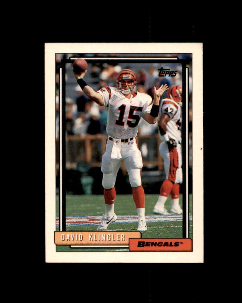 David Klingler Rookie Card 1992 Topps #694 Cincinnati Bengals Image 1