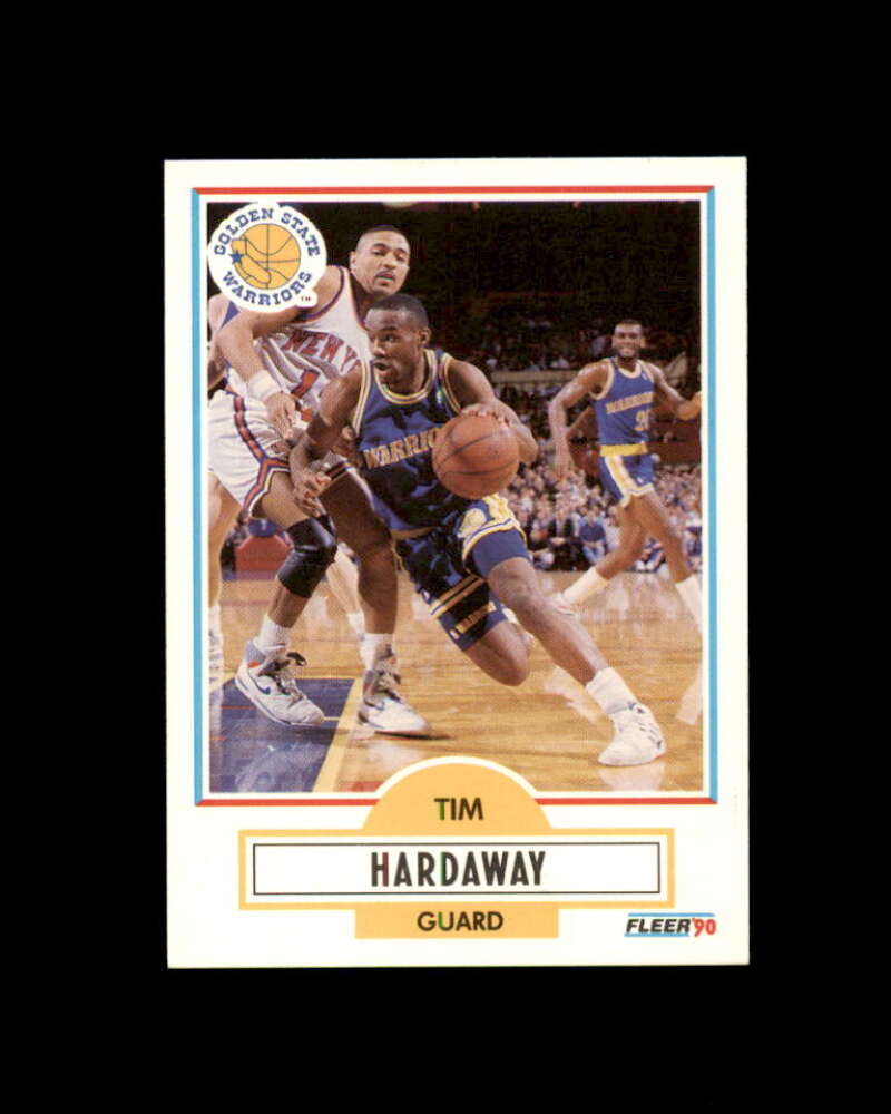 Tim Hardaway Rookie Card 1990-91 Fleer #63 Golden State Warriors Image 1