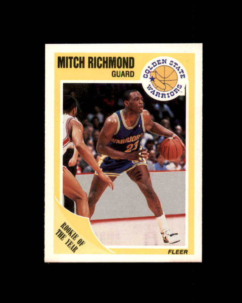 Mitch Richmond Rookie Card 1989-90 Fleer #56 Golden State Warriors Image 1