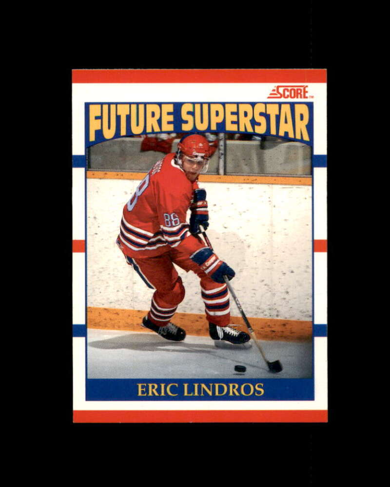 Eric Lindros Rookie Card 1990-91 Score Canadien #440 Philadelphia Flyers Image 1