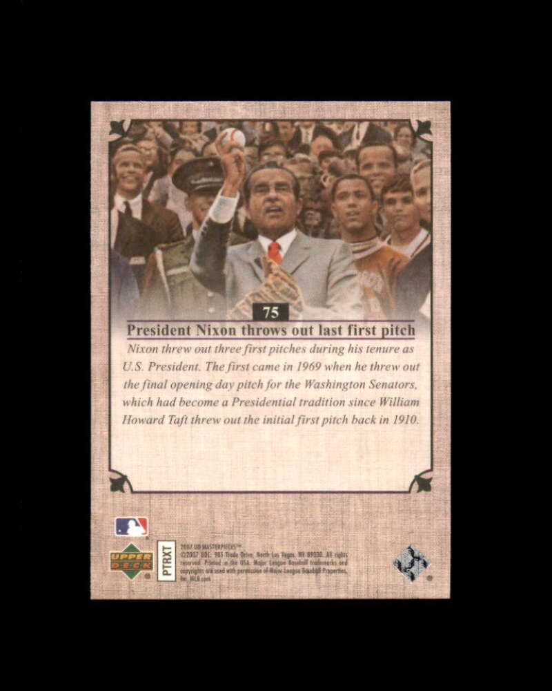 Richard Nixon Card 2007 UD Masterpieces #75 Washington Senators Image 2