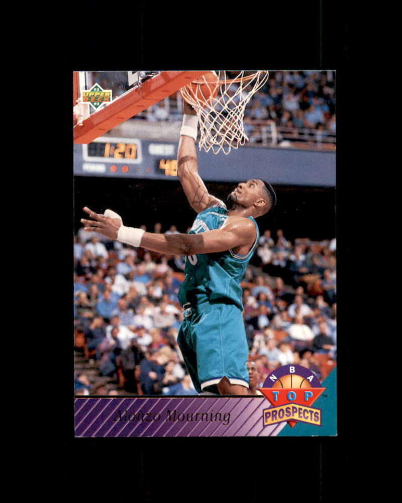 Alonzo Mourning Card 1992-93 Upper Deck Top Prospects #457 Charlotte Hornets Image 1