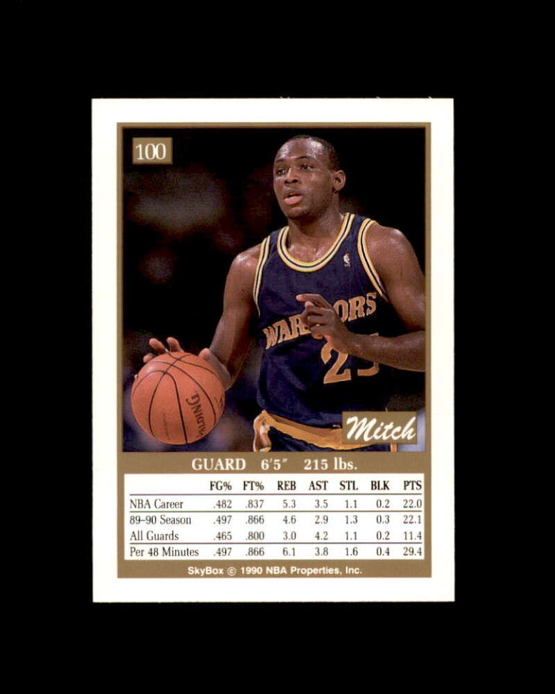 Mitch Richmond Card 1990-91 SkyBox #100 Golden State Warriors Image 2