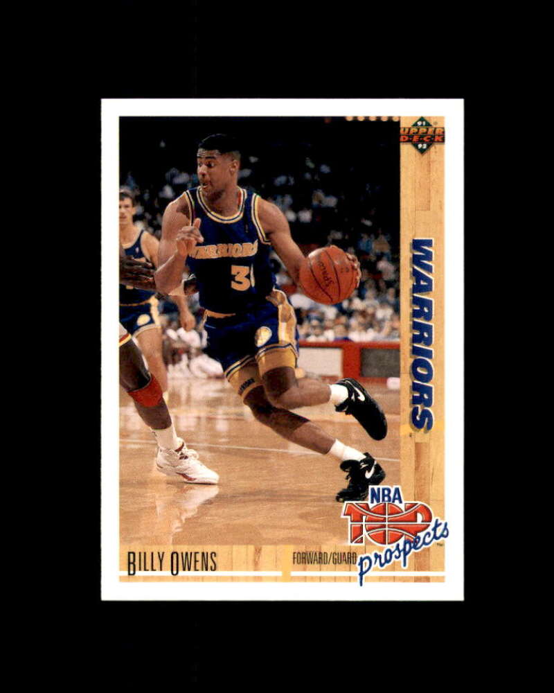 Billy Owens Rookie Card 1991-92 Upper Deck Top Prospects #442 Warriors Image 1