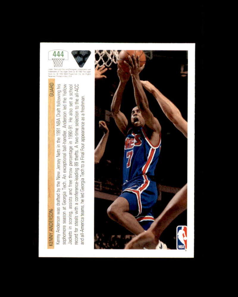 Kenny Anderson Rookie Card 1991-92 Upper Deck Top Prospects #444 Nets Image 2