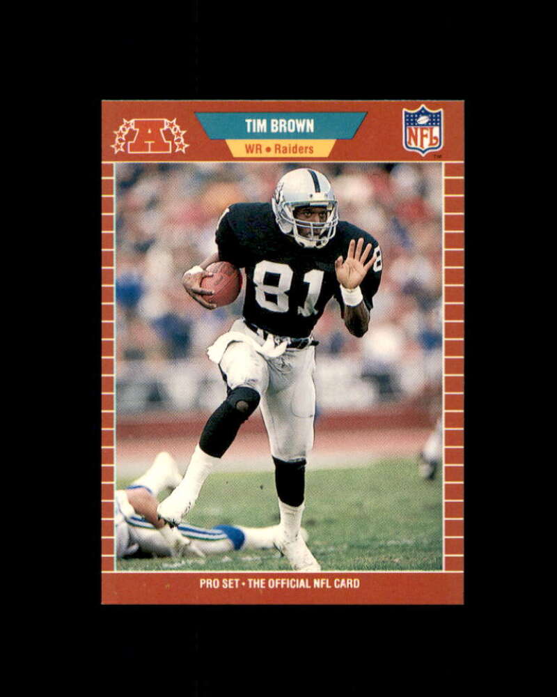 Tim Brown Rookie Card 1989 Pro Set #183 Los Angeles Raiders Image 1