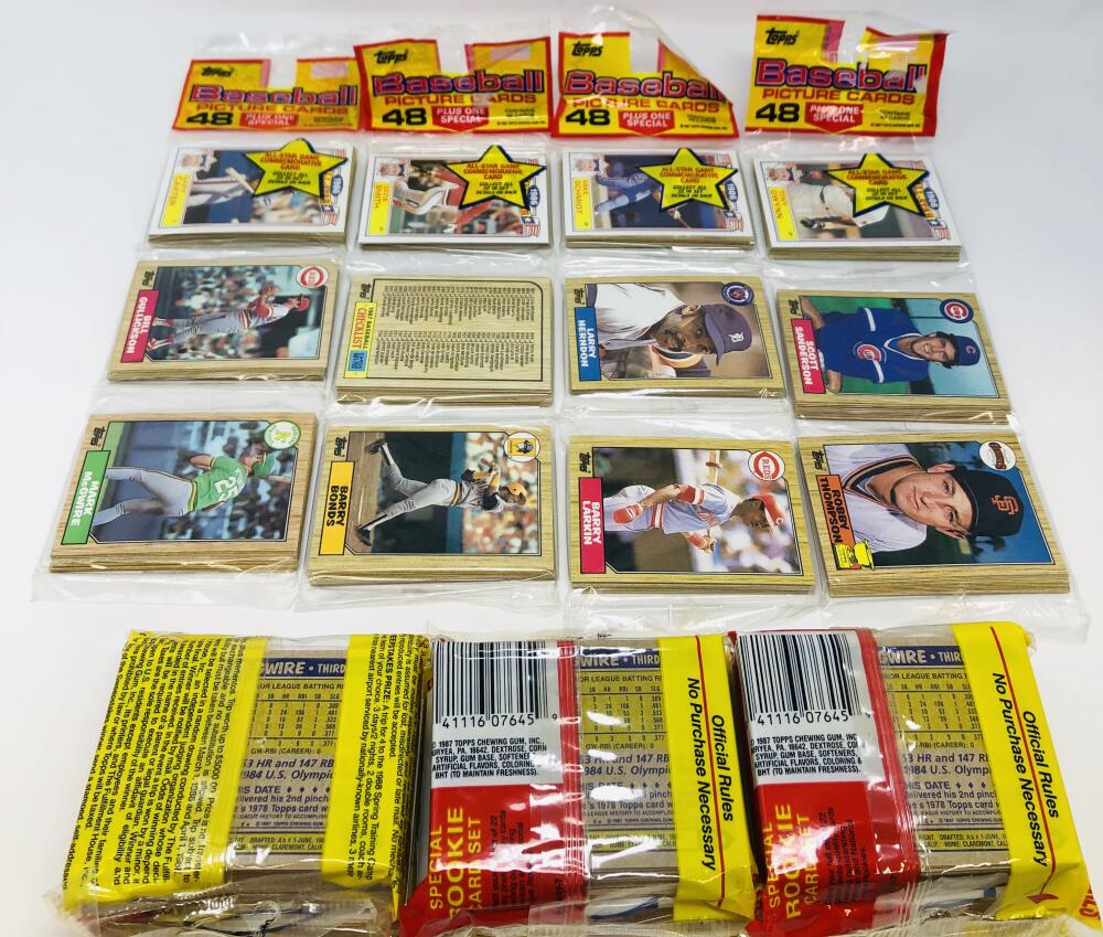 1987 Topps Rack/ Jumbo Packs Baseball Lot Bonds McGwire Larkin Rookie Showing Image 2