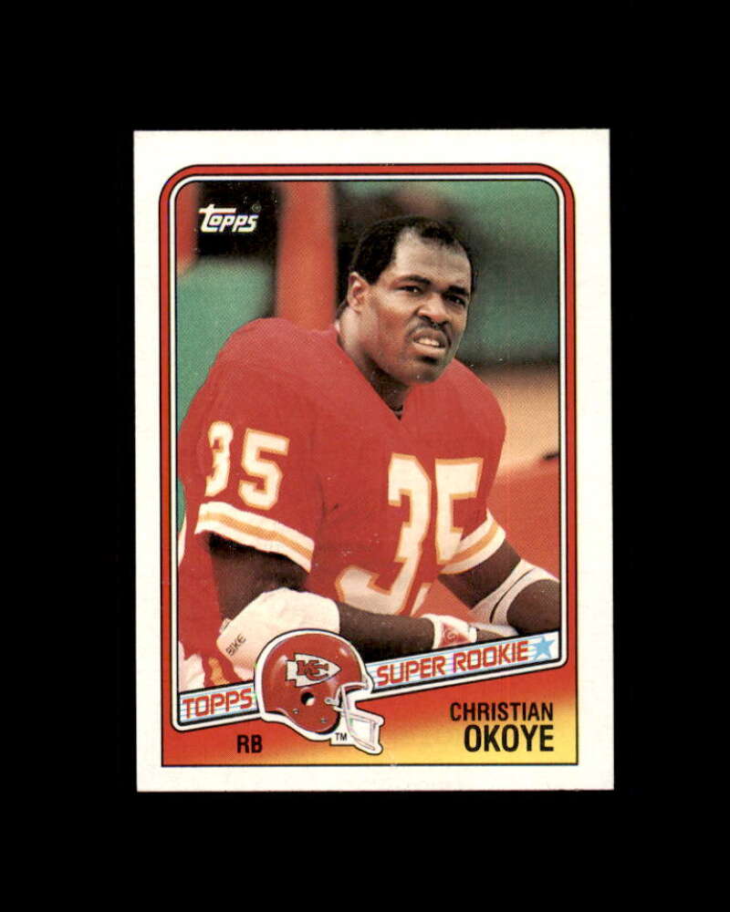 Christian Okoye Super Rookie Card 1988 Topps #363 Kansas City Chiefs Image 1