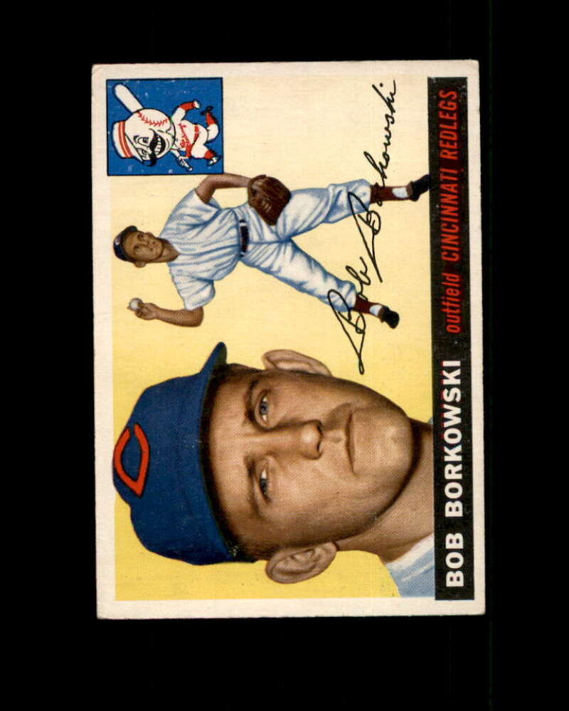 Bob Borkowski Card 1955 Topps #74 Cincinnati Reds Image 1