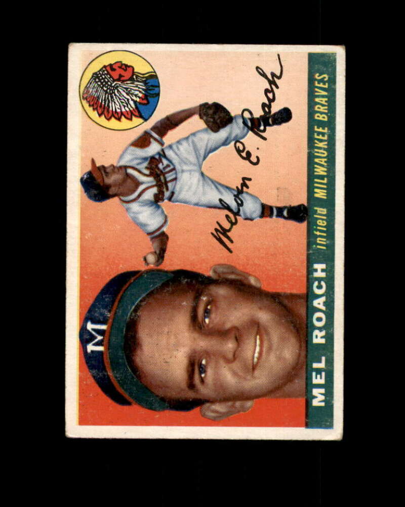 Mel Roach Card 1955 Topps #117 Milwaukee Braves Image 1