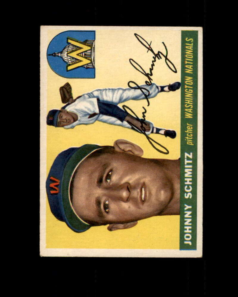 Johnny Schmitz Card 1955 Topps #159 Washington Nationals Image 1