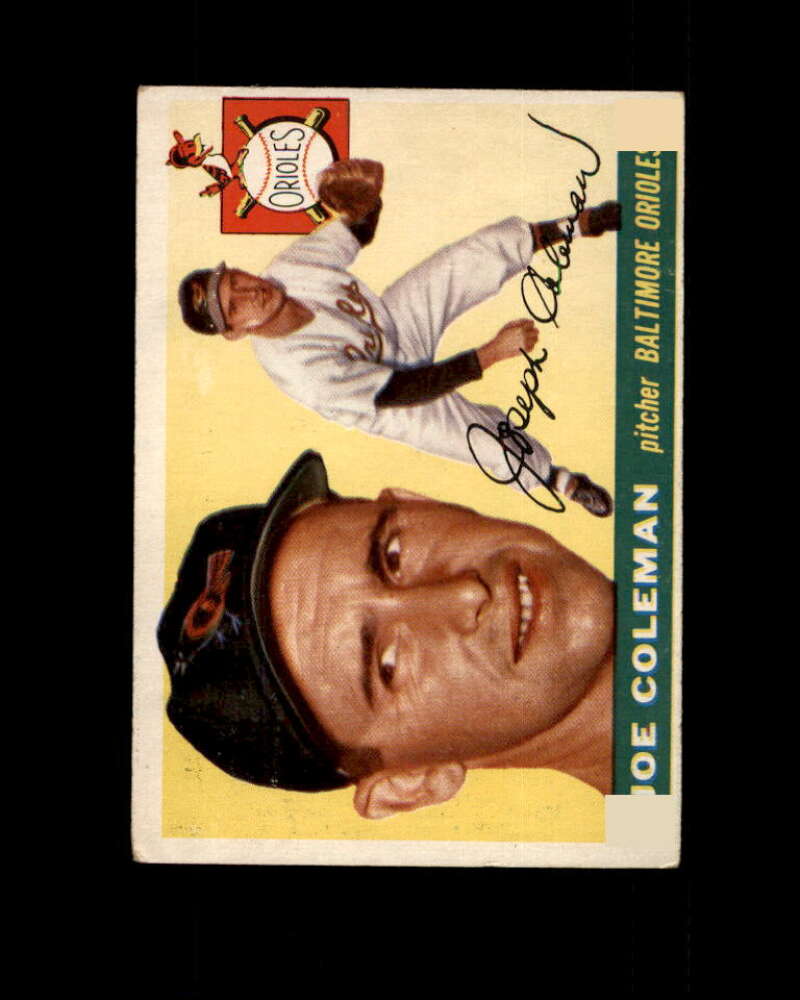 Joe Coleman Card 1955 Topps #162 Baltimore Orioles Image 1