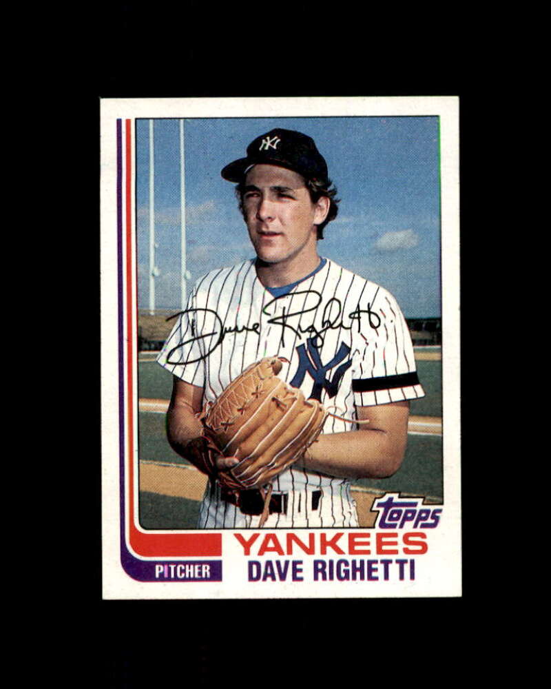 Dave Righetti Rookie Card 1982 Topps #439 New York Yankees Image 1