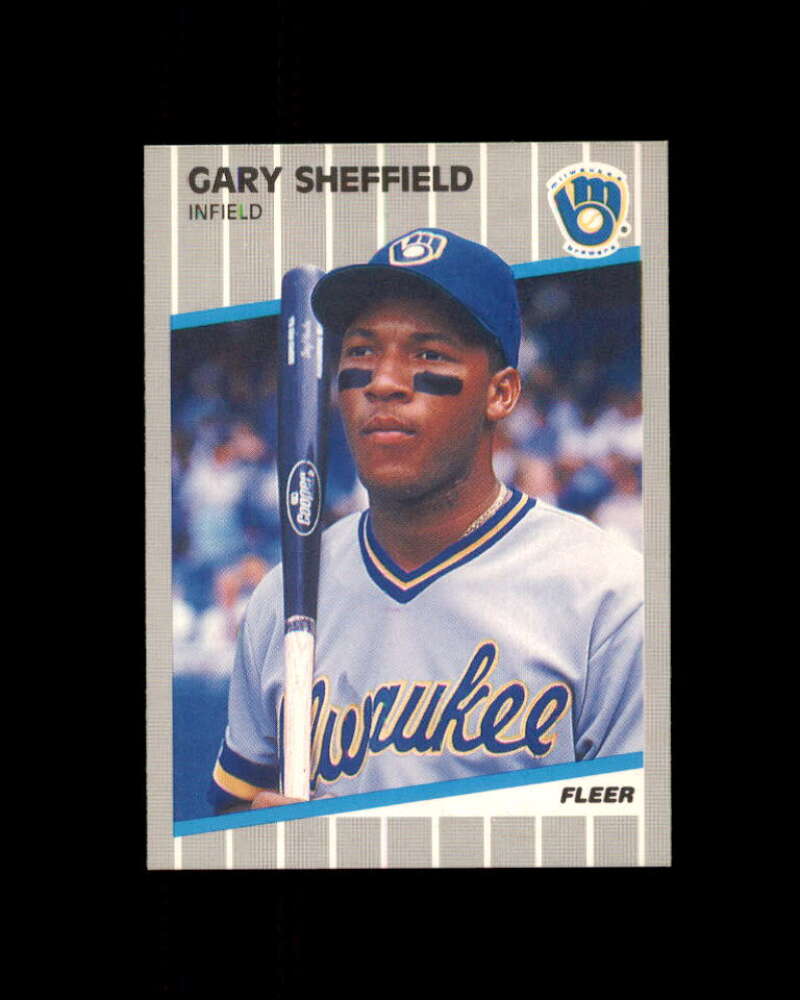 Gary Sheffield Rookie Card 1989 Fleer #196 Milwaukee Brewers Image 1